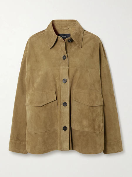  Arma Arma - Kaylee Oversized Paneled Suede Jacket - Beige 