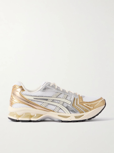  Asics Asics - Gel-kayano 14 Rubber And Metallic Faux Leather-trimmed Mesh Sneakers - Gold 