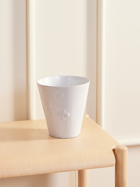  Astier De Villatte Astier De Villatte - Flower Engraved Ceramic Vase - White 