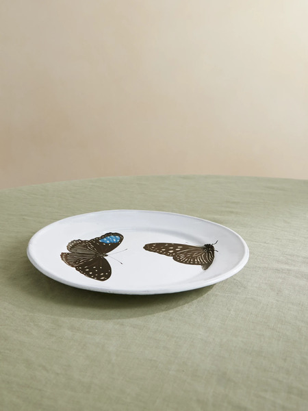  Astier De Villatte Astier De Villatte - + John Derian Printed Ceramic Plate - White 