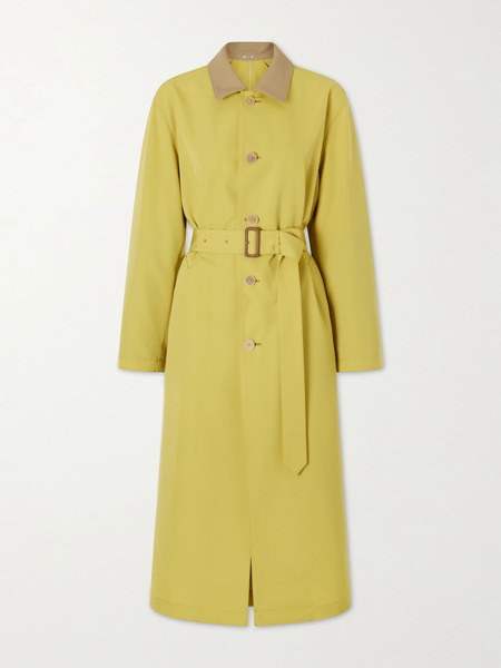  Auralee Auralee - Belted Wool-canvas Trench Coat - Yellow 