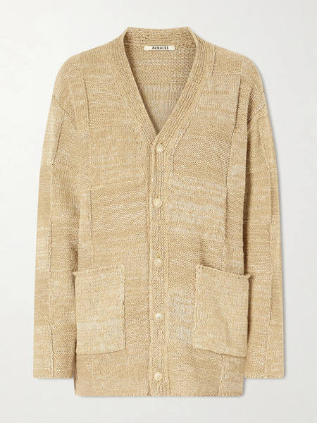  Auralee Auralee - Cotton And Linen-blend Cardigan - Brown 
