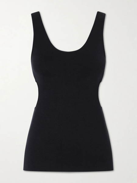  Auralee Auralee - Cutout Ribbed-knit Jersey Tank - Black 