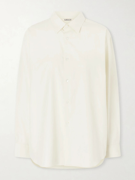  Auralee Auralee - Finx Cotton-twill Shirt - Pastel Yellow 