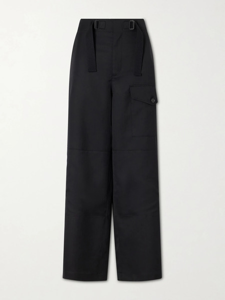  Auralee Auralee - Herringbone Wool Wide-leg Cargo Pants - Black 