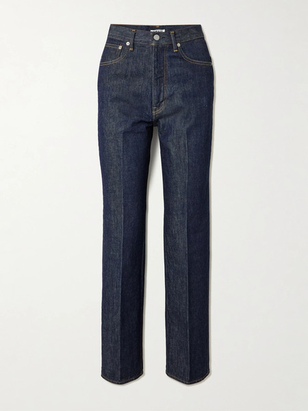  Auralee Auralee - High-rise Straight-leg Jeans - Dark Denim 