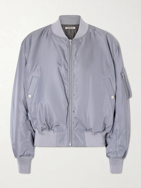  Auralee Auralee - Silk-twill Bomber Jacket - Blue 