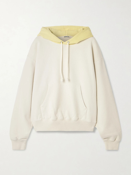  Auralee Auralee - Two-tone Cotton-jersey Hoodie - Cream 