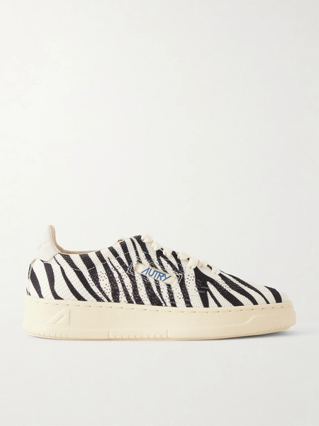  Autry Autry - Easyknit Suede-trimmed Zebra-print Knitted Sneakers - Zebra Print 