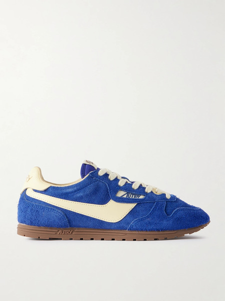  Autry Autry - Windspin Leather-trimmed Brushed Suede Sneakers - Royal Blue 