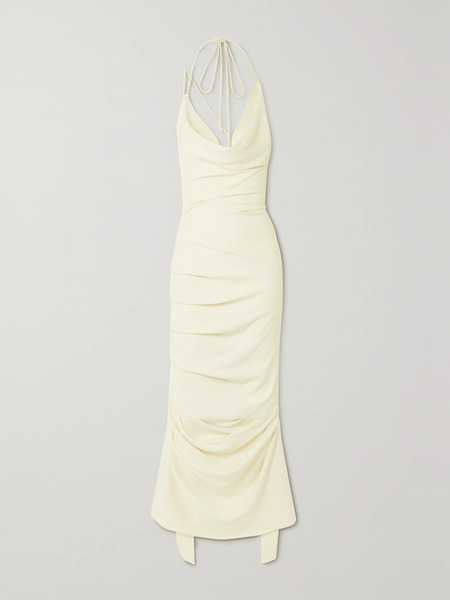  A.w.a.k.e. Mode A.w.a.k.e. Mode - Asymmetric Draped Stretch-crepe Gown - Ivory 