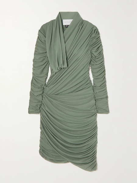  Az Factory Az Factory - + Ester Manas Draped Stretch-tulle Mini Dress - Green 
