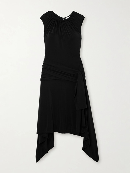  Az Factory Az Factory - Helleborus Asymmetric Stretch-jersey Midi Dress - Black 