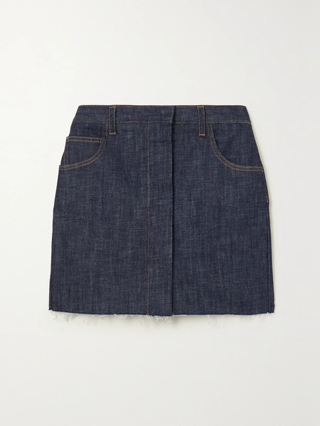  Az Factory Az Factory - + Lutz Huelle Frayed Denim Mini Skirt - Dark Denim 