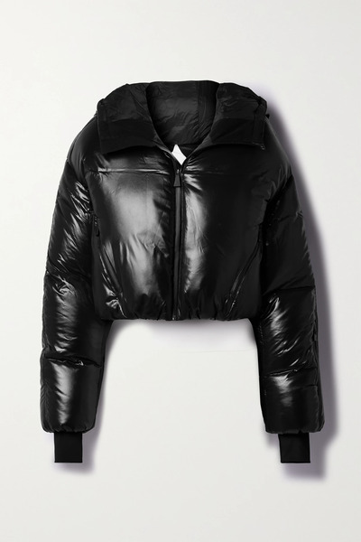  Aztech Mountain Aztech Mountain - Daisy Nuke Cropped Quilted Glossed-shell Down Jacket - Black 