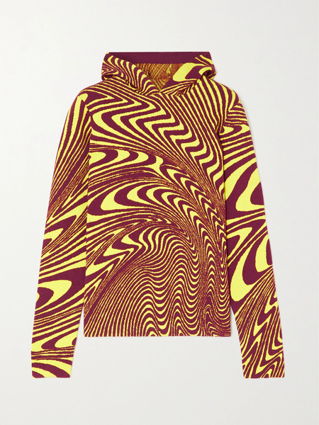  Aztech Mountain Aztech Mountain - + Ed Curtis Off-piste Wool-blend Jacquard Hoodie - Yellow 