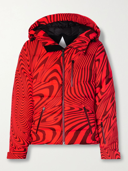  Aztech Mountain Aztech Mountain - Minnie Nuke Hooded Printed Quilted Down Ski Jacket - Red 