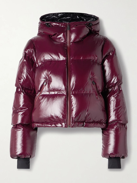  Aztech Mountain Aztech Mountain - Minnie Nuke Hooded Quilted Down Ski Jacket - Burgundy 