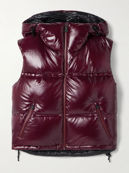  Aztech Mountain Aztech Mountain - Snowbird Hooded Quilted Down Ski Vest - Burgundy 