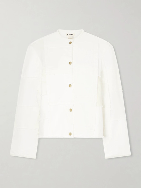  B Sides B Sides - Madras Distressed Denim Jacket - White 