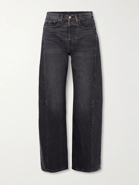  B Sides B Sides - Slim Lasso Cropped Mid-rise Wide-leg Jeans - Black 