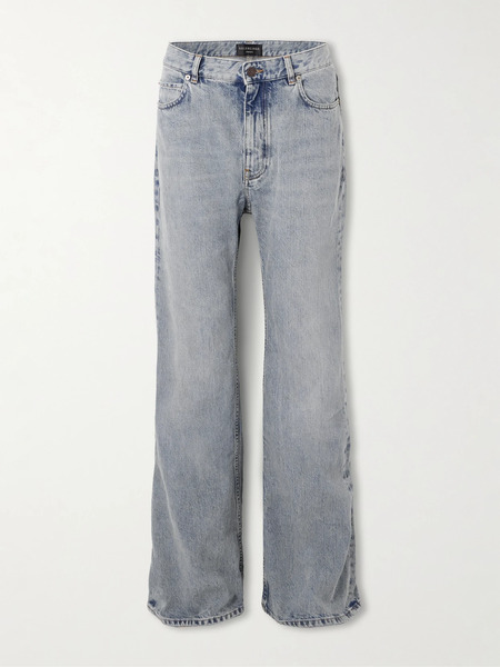  Balenciaga Balenciaga - Distressed Low-rise Flared Jeans - Light Denim 