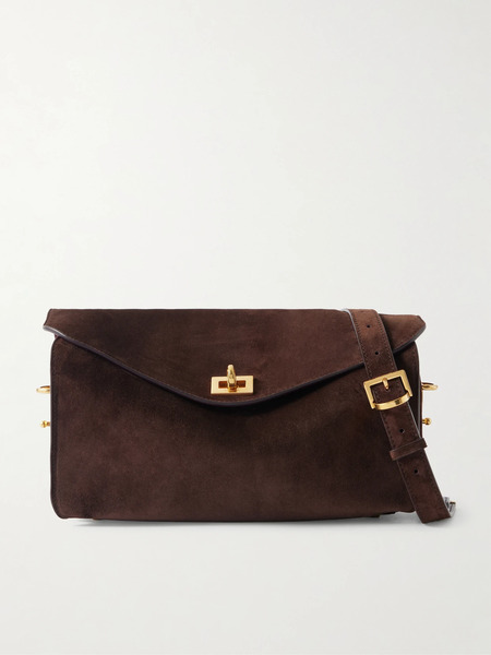  Balenciaga Balenciaga - Le 7 Suede Shoulder Bag - Brown 