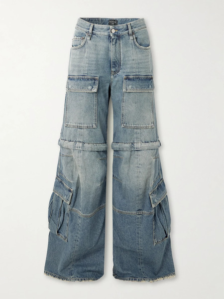  Balenciaga Balenciaga - Mid-rise Wide-leg Cargo Jeans - Blue 