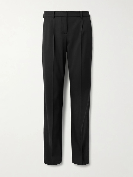  Balenciaga Balenciaga - Pleated Stretch-wool Straight-leg Pants - Black 