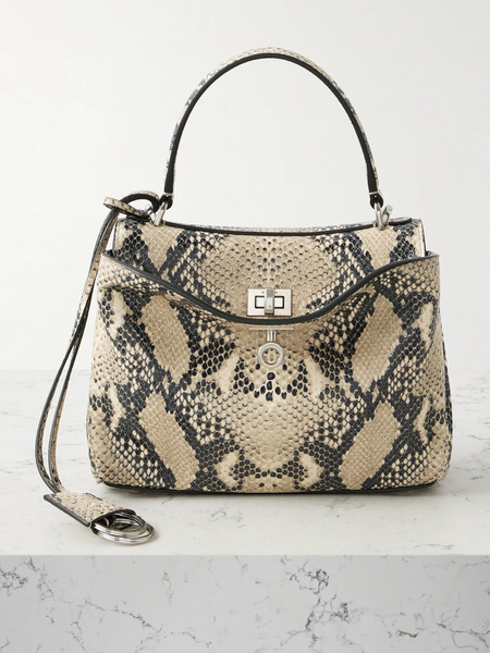  Balenciaga Balenciaga - Rodeo Mini Snake-effect Leather Tote - Snake Print 