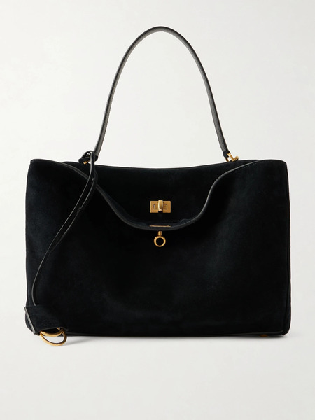  Balenciaga Balenciaga - Rodeo Suede Shoulder Bag - Black 
