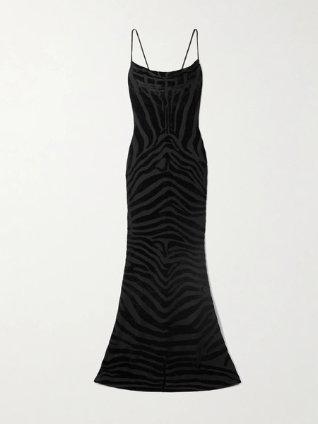  Balmain Balmain - Devoré-velvet Gown - Black 