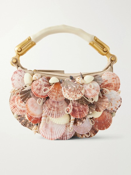  Balmain Balmain - Ebene Embellished Suede Mini Bag - Multi 