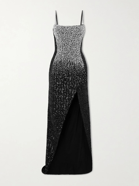  Balmain Balmain - Embellished Crepe Gown - Black 