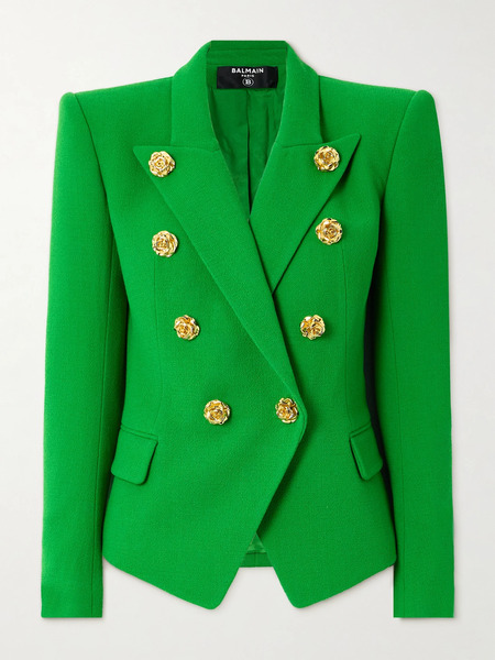 Balmain Balmain - Embellished Wool Blazer - Green 