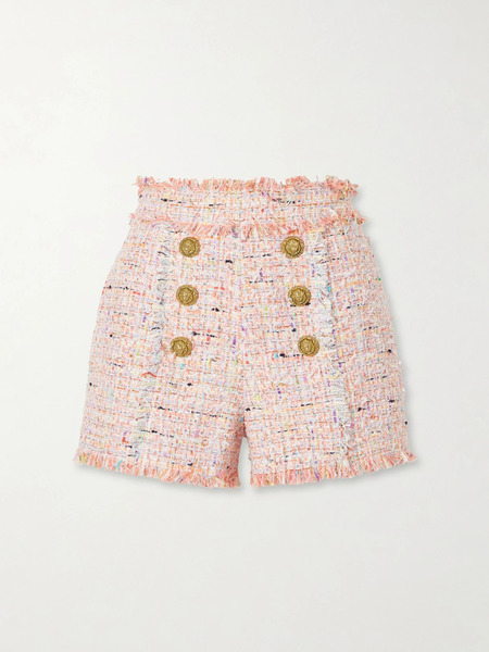  Balmain Balmain - Tweed Shorts - Baby Pink 