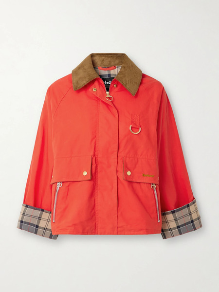  Barbour Barbour - Mackworth Corduroy-trimmed Cropped Cotton Jacket - Red 