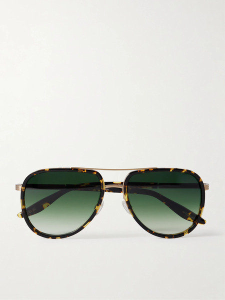  Barton Perreira Barton Perreira - Cani Aviator-style Tortoiseshell Acetate And Titanium Sunglasses - One Size 