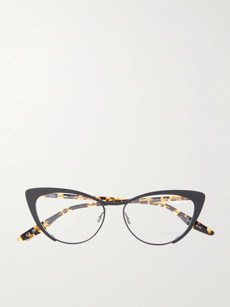  Barton Perreira Barton Perreira - Cheeky Cat-eye Tortoiseshell Acetate And Metal Optical Glasses - Black 