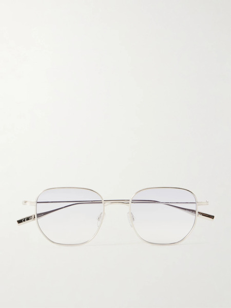  Barton Perreira Barton Perreira - Revere Square-frame Platinum-tone Titanium Sunglasses - Silver 