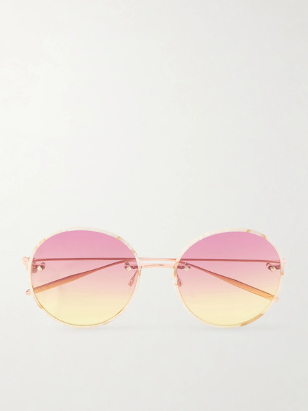  Barton Perreira Barton Perreira - Rigby Round-frame Acetate And Rose-gold Tone Sunglasses - Pink 