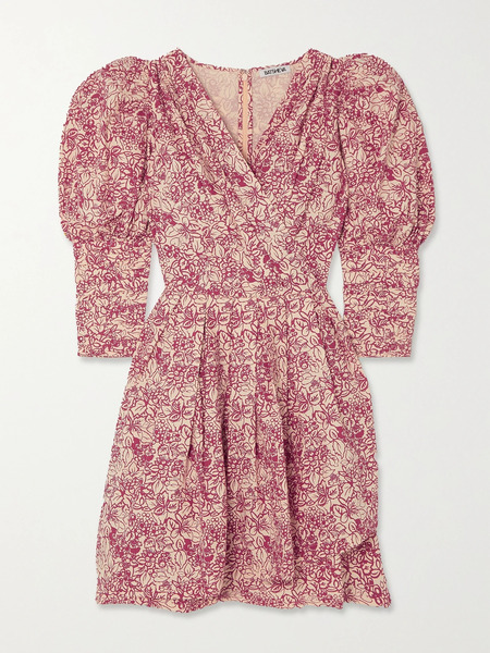  Batsheva Batsheva - Izra Floral-print Cotton-poplin Mini Dress - Red 