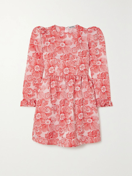  Batsheva Batsheva - Ruffled Floral-jacquard Mini Dress - Red 