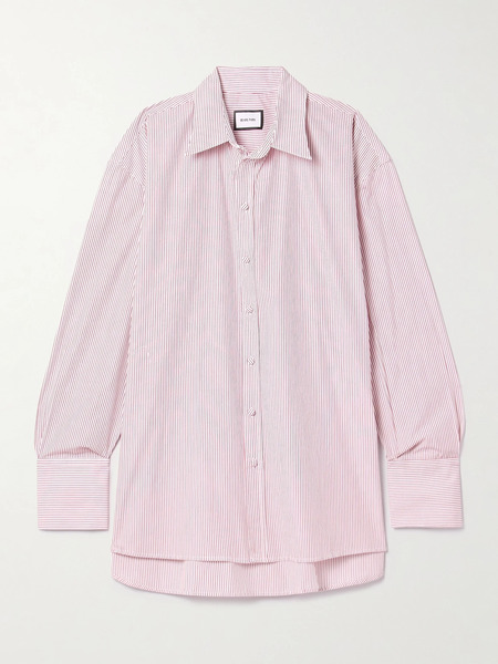  Beare Park Beare Park - Covet Oversized Striped Cotton Shirt - White 