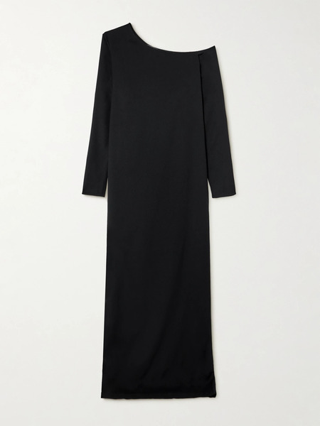  Beare Park Beare Park - One-shoulder Wool-crepe Gown - Black 