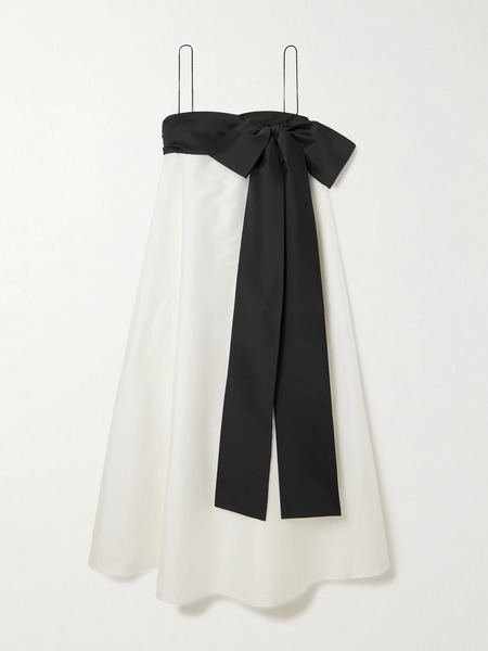  Bernadette Bernadette - Bailey Two-tone Bow-embellished Taffeta Midi Dress - Ivory 