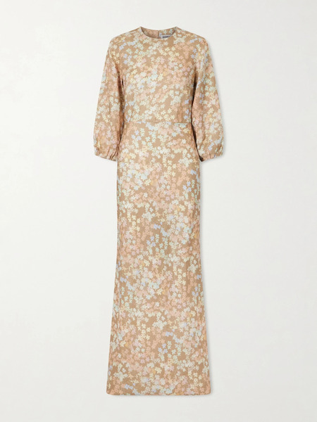  Bernadette Bernadette - Berna Floral-print Linen Maxi Dress - Beige 