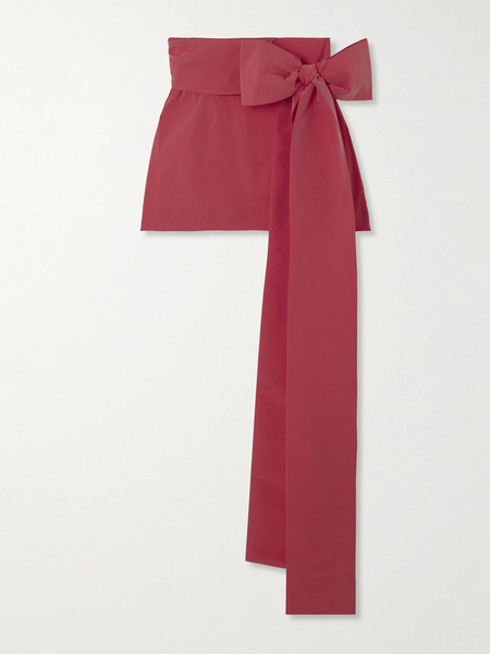  Bernadette Bernadette - Bernard Bow-detailed Taffeta Mini Skirt - Red 