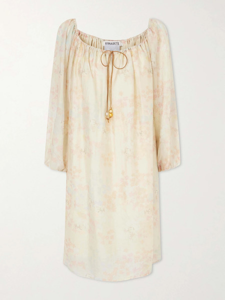  Bernadette Bernadette - Bonnie Floral-print Lyocell-blend Mini Dress - Beige 