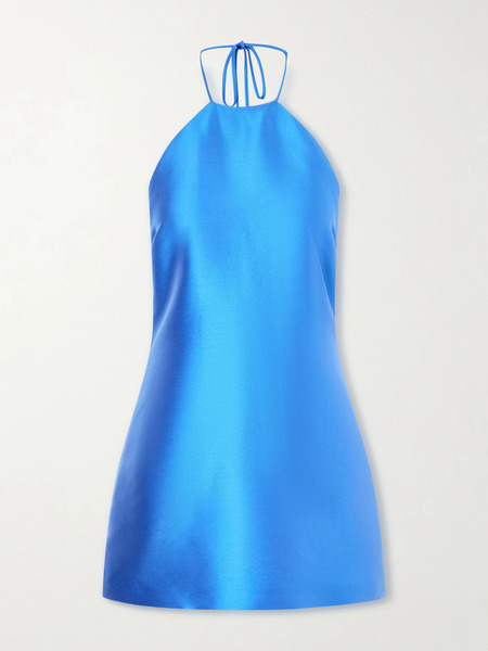  Bernadette Bernadette - Crepe Halterneck Mini Dress - Blue 